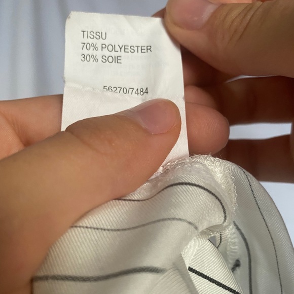 Black and white silk striped blouse French vintage - Picture 13 of 14